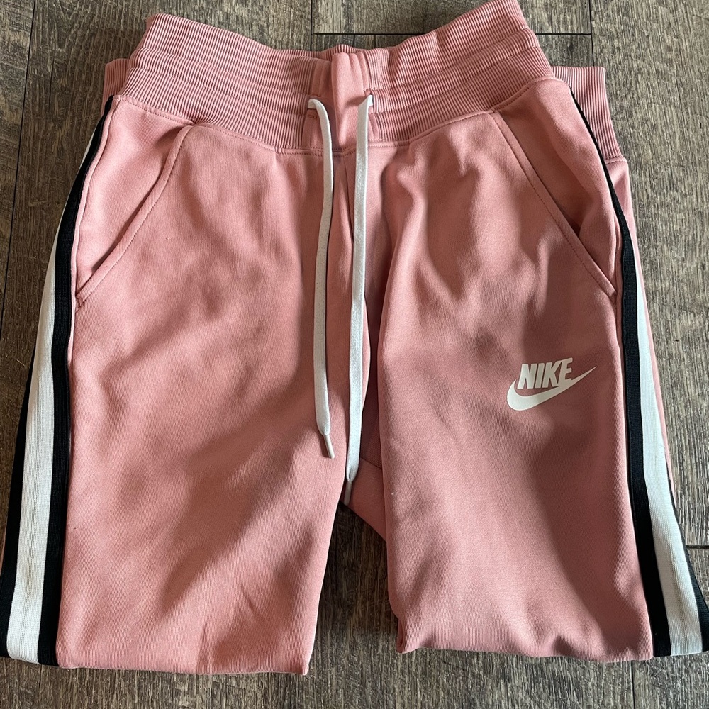 Nike Women’s Small Pink Sweatpants with Black Stripes